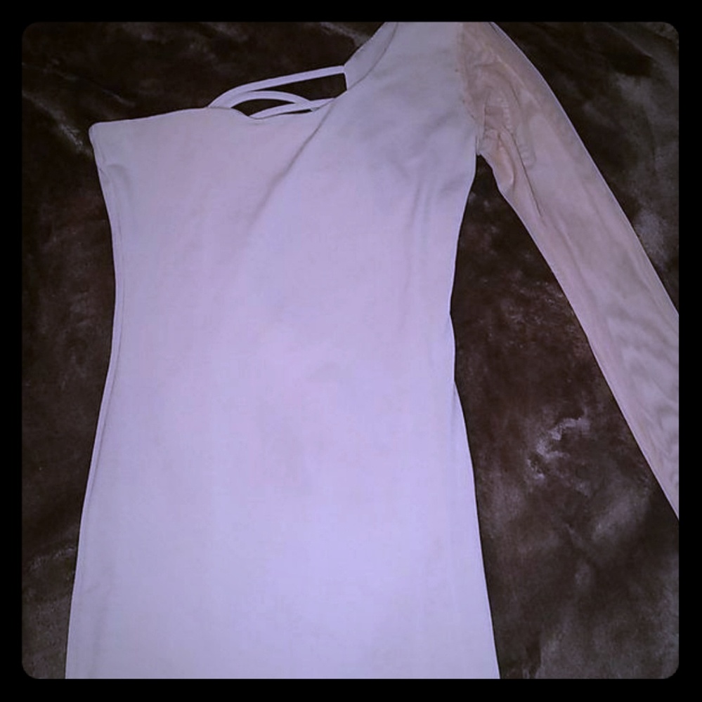 Nude mini dress